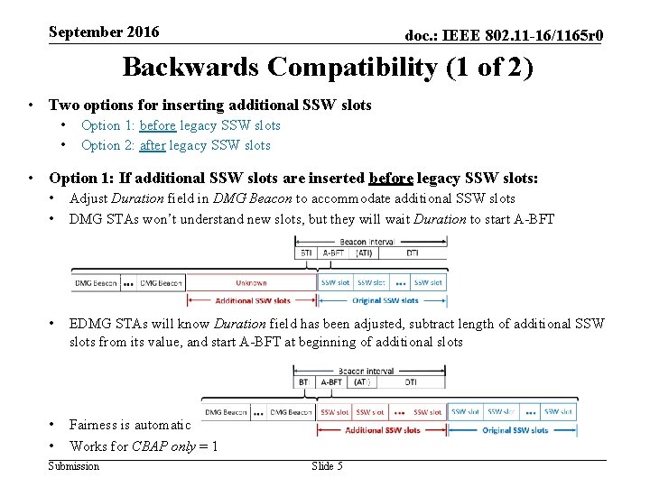 September 2016 doc. : IEEE 802. 11 -16/1165 r 0 Backwards Compatibility (1 of