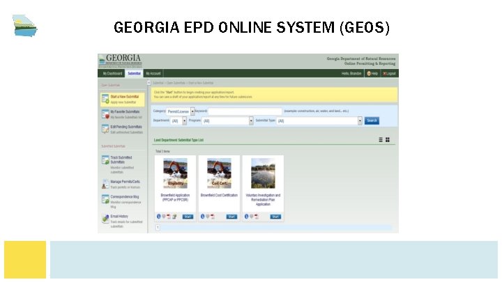 GEORGIA EPD ONLINE SYSTEM (GEOS) 