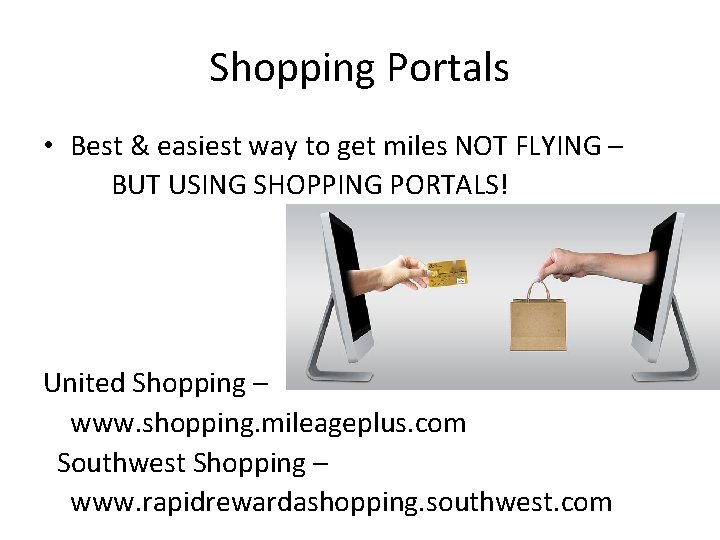 Shopping Portals • Best & easiest way to get miles NOT FLYING – BUT