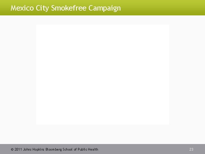 Mexico City Smokefree Campaign 2011 Johns Hopkins Bloomberg School of Public Health 23 