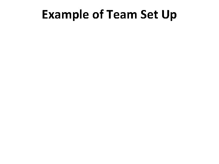 Example of Team Set Up 