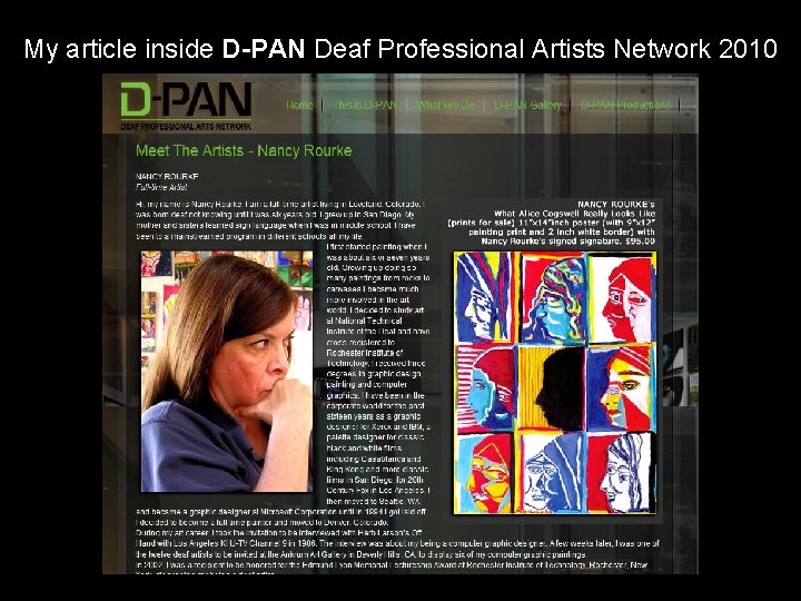 My article inside D-PAN Deaf Professional Artists Network 2010 