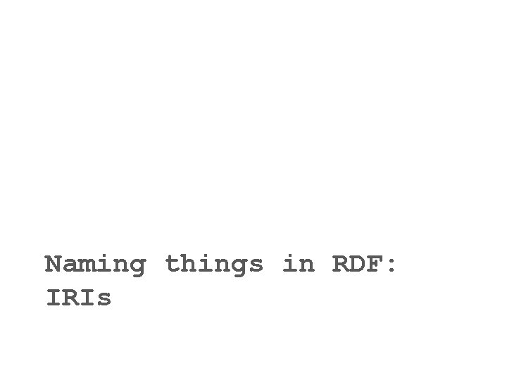 Naming things in RDF: IRIs 
