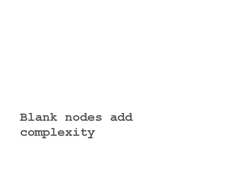 Blank nodes add complexity 