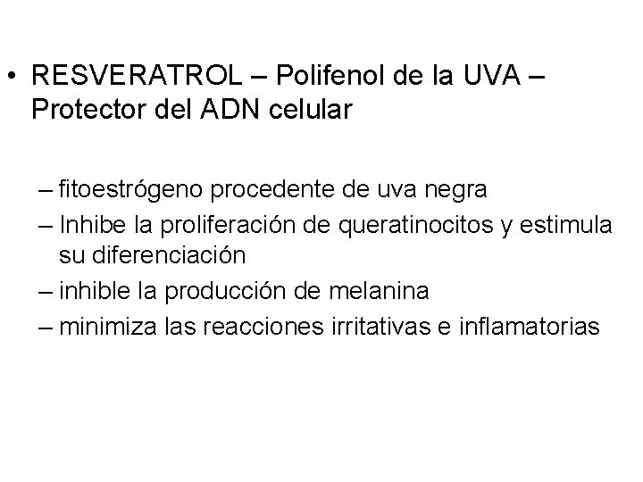  • RESVERATROL – Polifenol de la UVA – Protector del ADN celular –