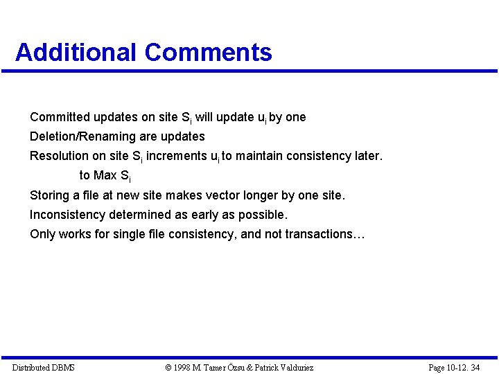 Additional Comments Committed updates on site Si will update ui by one Deletion/Renaming are