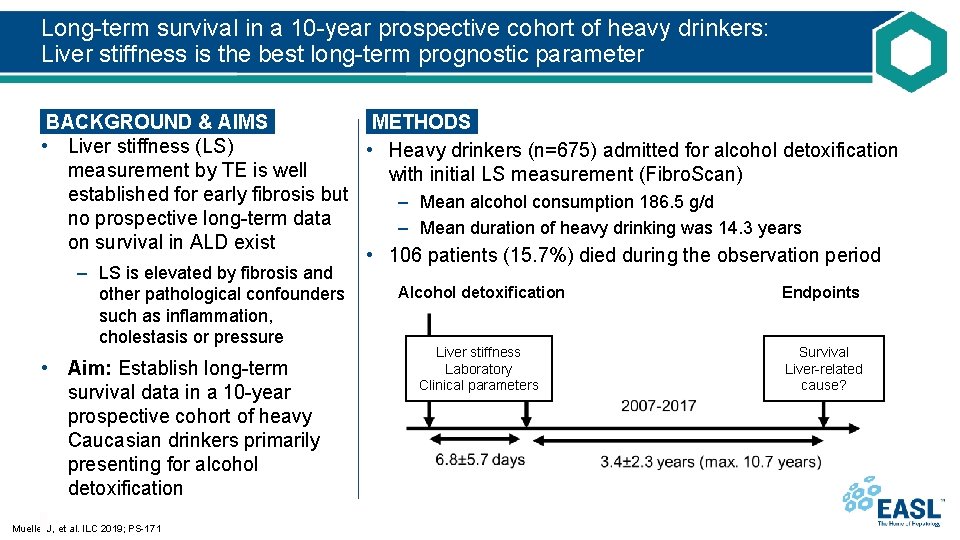 Long-term survival in a 10 -year prospective cohort of heavy drinkers: Liver stiffness is