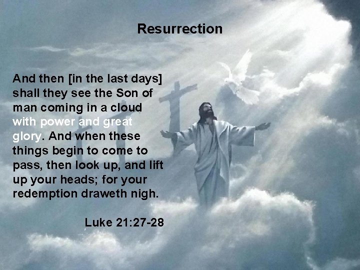 Resurrection And then [in the last days] shall they see the Son of man