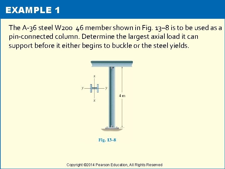EXAMPLE 1 The A-36 steel W 200 46 member shown in Fig. 13– 8
