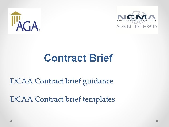 Contract Brief DCAA Contract brief guidance DCAA Contract brief templates 