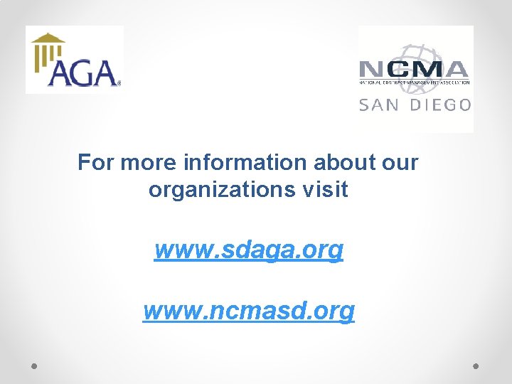 For more information about our organizations visit www. sdaga. org www. ncmasd. org 