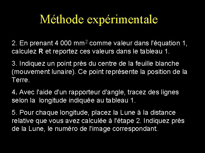 Méthode expérimentale 2. En prenant 4 000 mm 2 comme valeur dans l'équation 1,