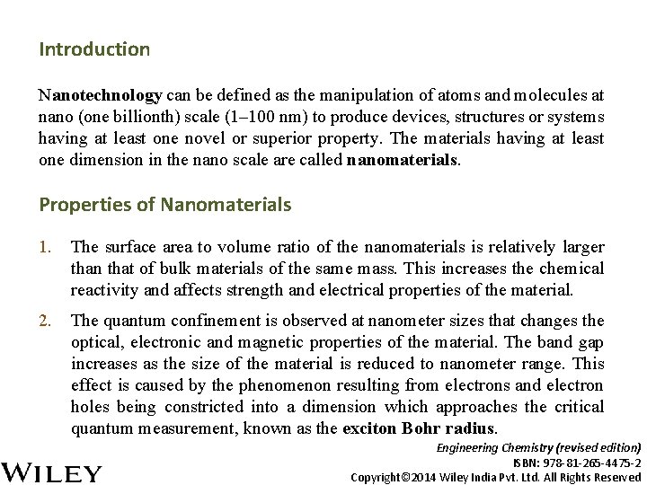 Introduction Nanotechnology can be defined as the manipulation of atoms and molecules at nano