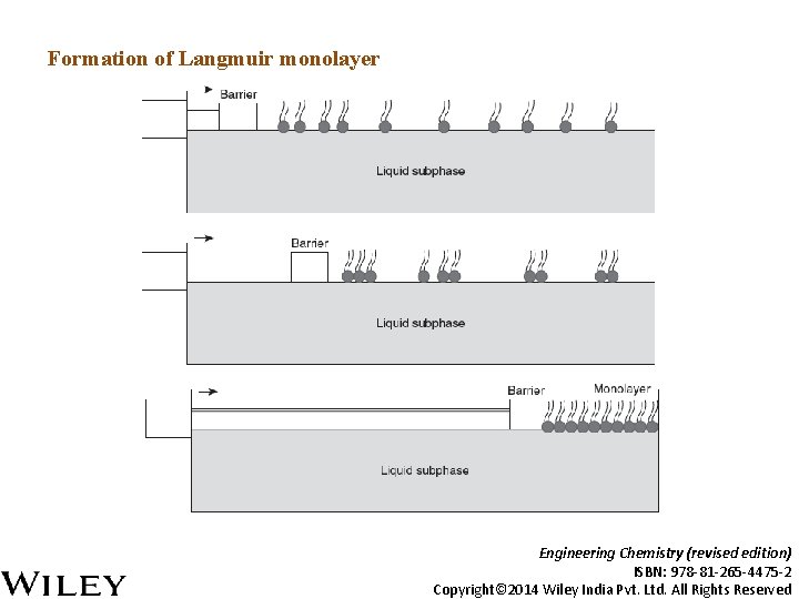 Formation of Langmuir monolayer Engineering Chemistry (revised edition) ISBN: 978 -81 -265 -4475 -2