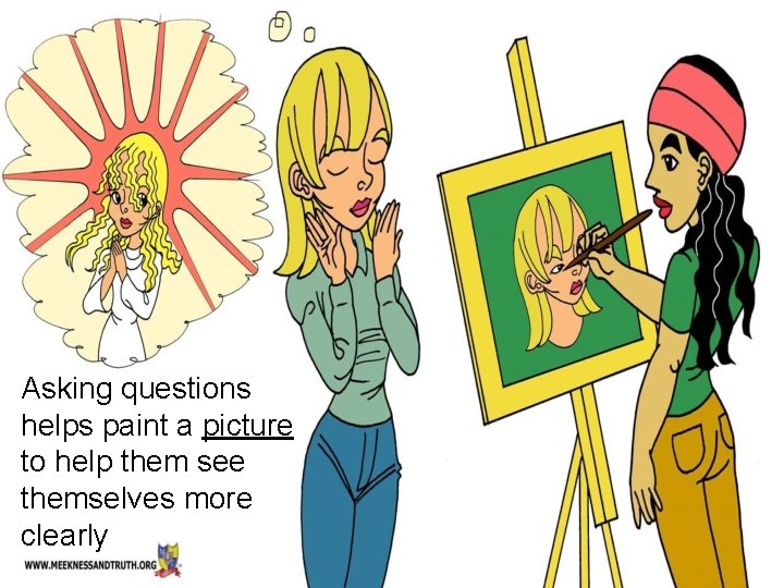 Asking questions helps paint a picture to help them see themselves more clearly 