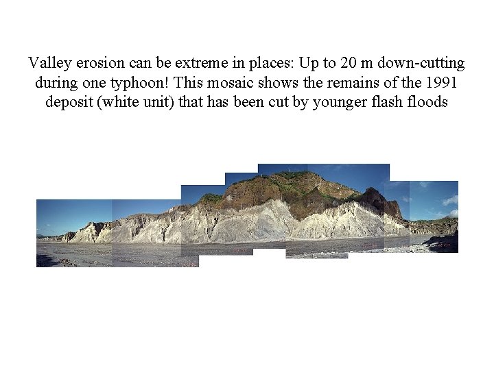 Valley erosion can be extreme in places: Up to 20 m down-cutting during one