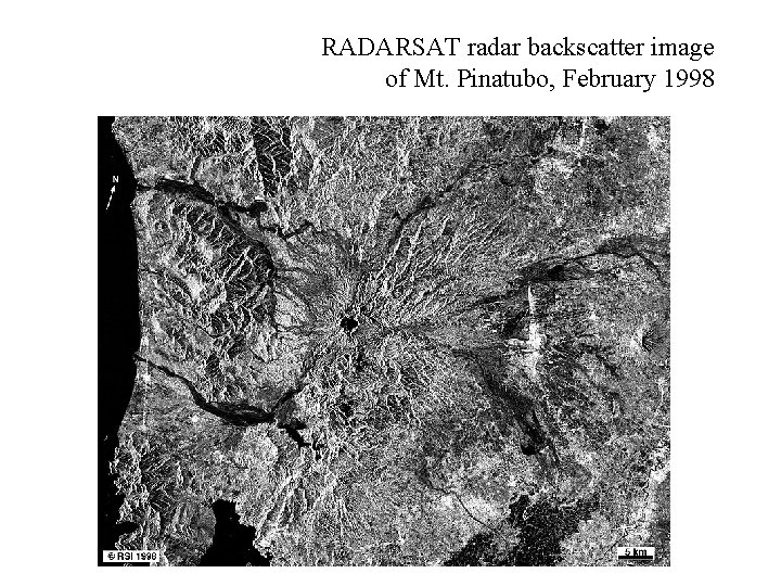 RADARSAT radar backscatter image of Mt. Pinatubo, February 1998 