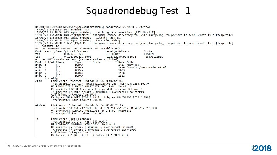 Squadrondebug Test=1 5 | CBORD 2018 User Group Conference | Presentation 