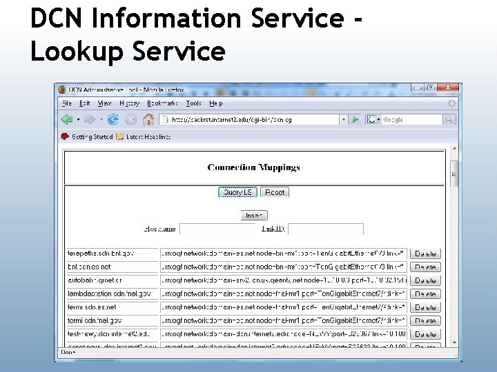 DCN Information Service Lookup Service 