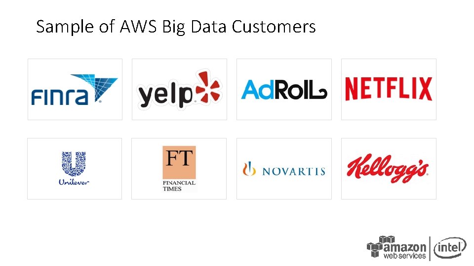 Sample of AWS Big Data Customers 