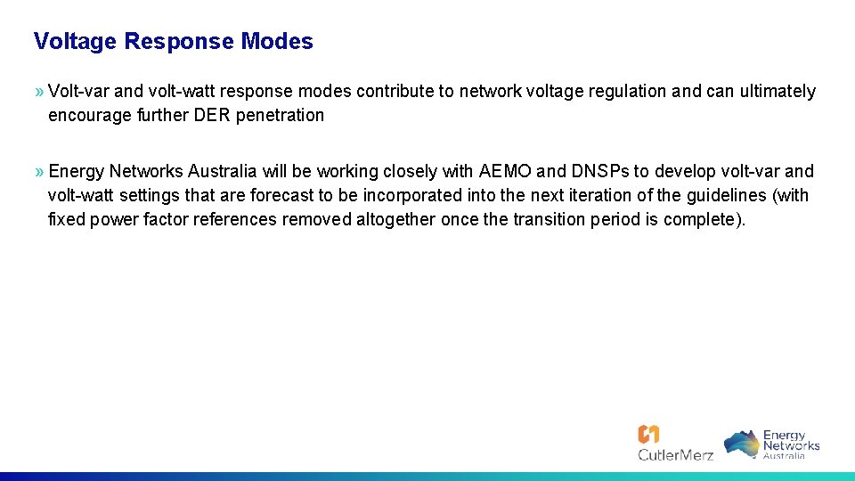 Voltage Response Modes » Volt-var and volt-watt response modes contribute to network voltage regulation