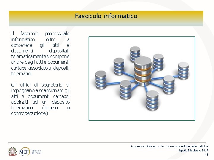 Percorsi Fascicolo informatico Il fascicolo processuale informatico oltre a contenere gli atti e documenti