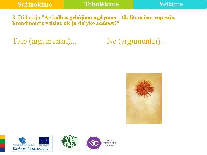 Sužinokime 3. Diskusija “Ar kalbos gebėjimų ugdymas – tik lituanistų rūpestis, brandinantis vaisius tik
