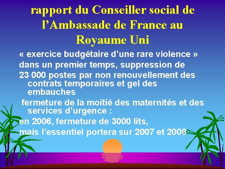 rapport du Conseiller social de l’Ambassade de France au Royaume Uni « exercice budgétaire