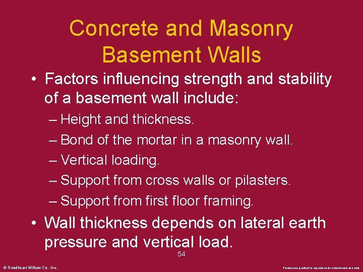 Concrete and Masonry Basement Walls • Factors influencing strength and stability of a basement