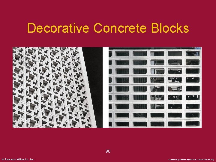 Decorative Concrete Blocks 90 © Goodheart-Willcox Co. , Inc. Permission granted to reproduce for