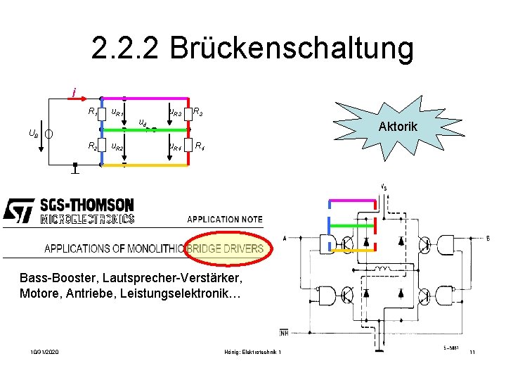 2. 2. 2 Brückenschaltung i R 1 ud u R 3 Aktorik UB R