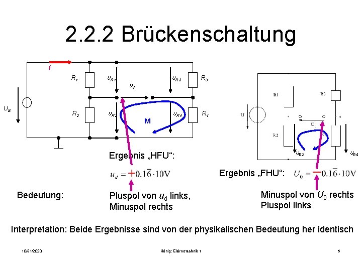 2. 2. 2 Brückenschaltung i UB R 1 u. R 1 R 2 ud