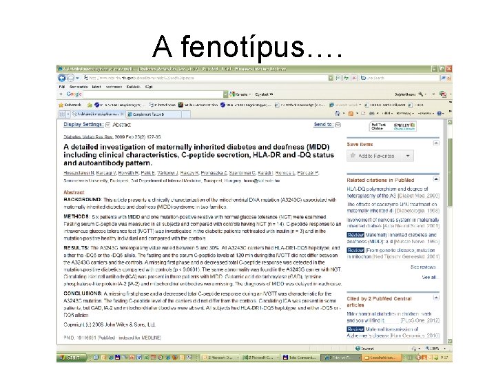 A fenotípus…. 