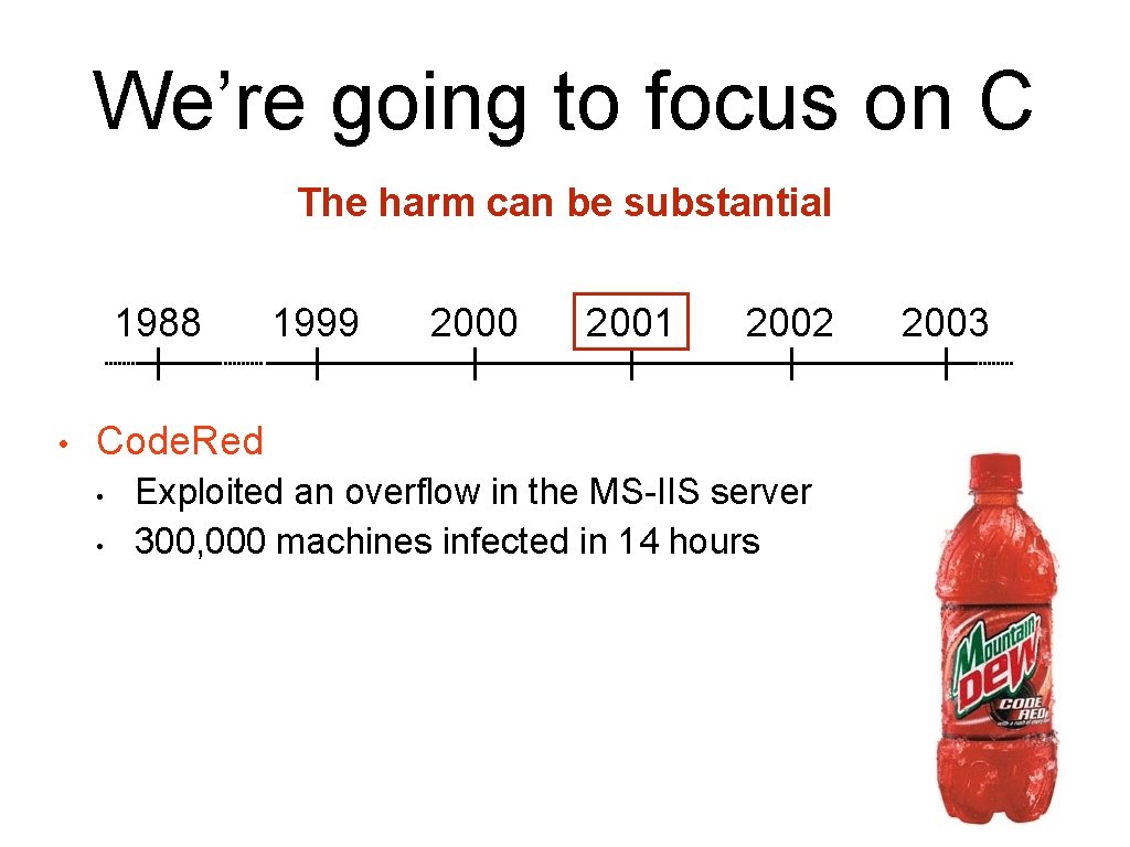 We’re going to focus on C The harm can be substantial 1988 • 1999