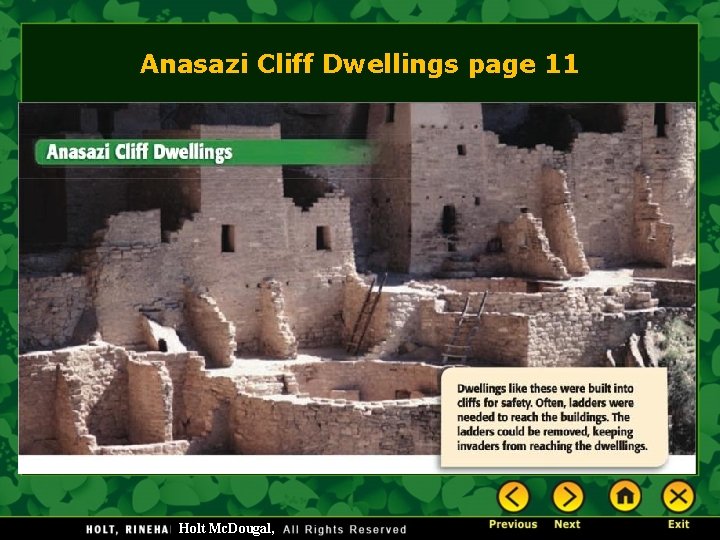Anasazi Cliff Dwellings page 11 Holt Mc. Dougal, 