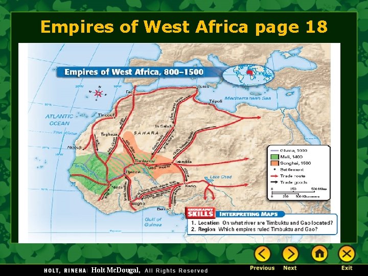 Empires of West Africa page 18 Holt Mc. Dougal, 