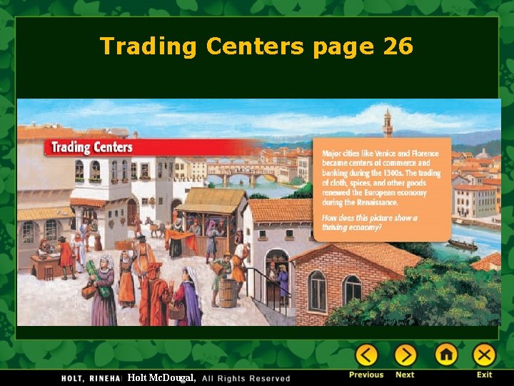Trading Centers page 26 Holt Mc. Dougal, 