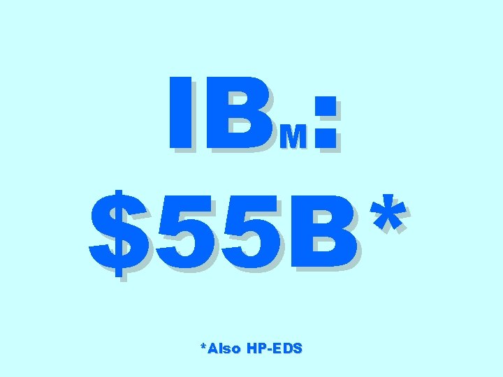 IB : $55 B* M *Also HP-EDS 