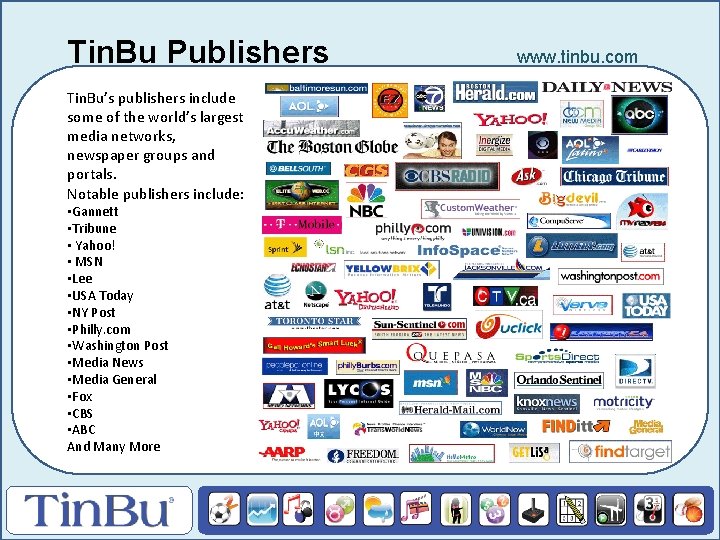 Tin. Bu Publishers Tin. Bu’s publishers include some of the world’s largest media networks,