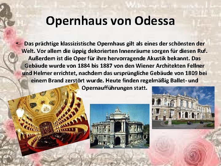 Opernhaus von Odessa • Das prächtige klassizistische Opernhaus gilt als eines der schönsten der