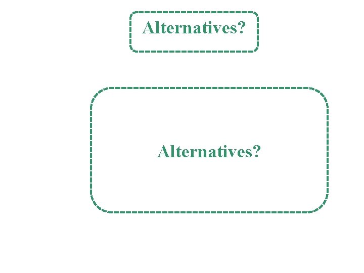 Alternatives? Alternatives?