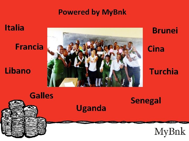 Powered by My. Bnk Italia Brunei Francia Cina Libano Turchia Galles Uganda Senegal 