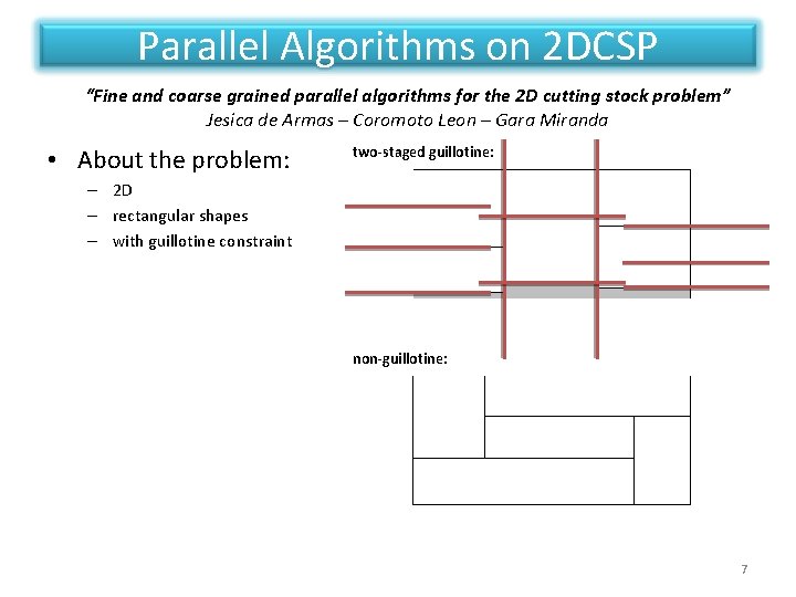 Parallel Algorithms on 2 DCSP “Fine and coarse grained parallel algorithms for the 2 Parallel Algorithms on 2 DCSP “Fine and coarse grained parallel algorithms for the 2