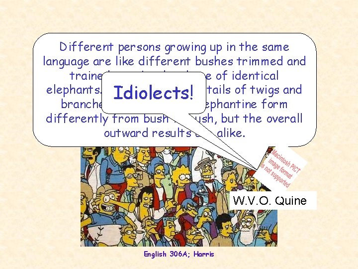 Different persons growing up in the same Language variation language are like different bushes