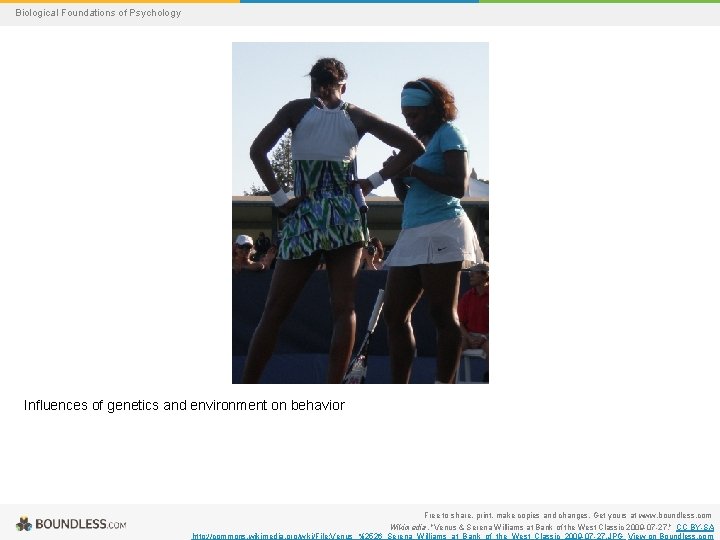 Biological Foundations of Psychology Influences of genetics and environment on behavior Free to share,
