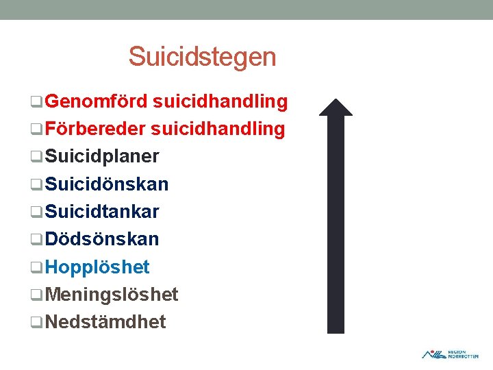 Suicidstegen q. Genomförd suicidhandling q. Förbereder suicidhandling q. Suicidplaner q. Suicidönskan q. Suicidtankar q. Suicidstegen q. Genomförd suicidhandling q. Förbereder suicidhandling q. Suicidplaner q. Suicidönskan q. Suicidtankar q.