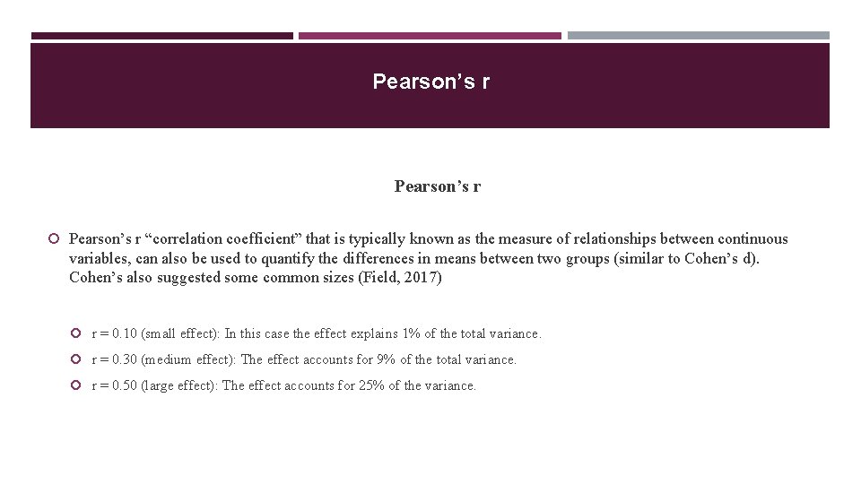 Pearson’s r “correlation coefficient” that is typically known as the measure of relationships between