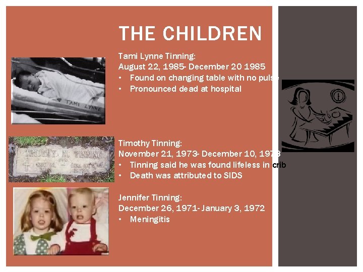 THE CHILDREN Tami Lynne Tinning: August 22, 1985 - December 20 1985 • Found