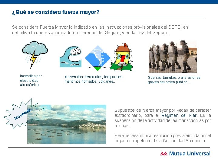 ¿Qué se considera fuerza mayor? Se considera Fuerza Mayor lo indicado en las Instrucciones