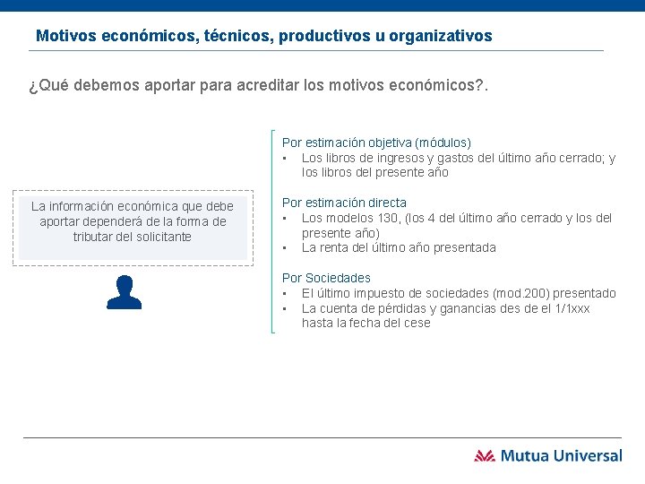 Motivos económicos, técnicos, productivos u organizativos ¿Qué debemos aportar para acreditar los motivos económicos?